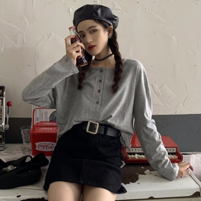 長袖Tシャツレディース2020年春新バージョンルーズワイルドシンショートボトミングシャツインネットレッドトップ 1号婦人39775554371