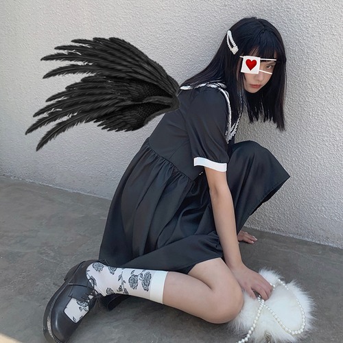 ✞ きれいめ☆スカート ネイビーダーク ロング スウィート ✞ゴスロリ SM ミリ 甘ロリ クラロリ 和ロリ エレガント 黒ロリ 姫ロリ 華ロリ BB-BB7809389
