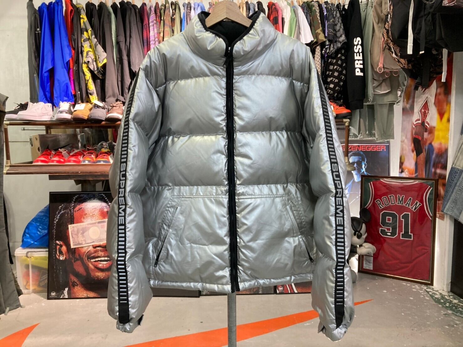 20%OFF Supreme REFLECTIVE SLEEVE LOGO PUFFY JACKET LARGE SILVER 