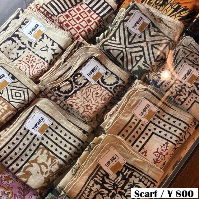 TOPANGA Accessory INDIA Block print Vegetable dyeing Bandana 4type Blue Red Green Yellow TOPANGA Accessory INDIA Block print Vegetable dyeing Bandana 4type Blue Red Green Yellow