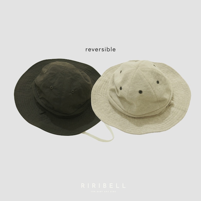 【MOUN TEN.】Baby / reversible adventure hat / charcoal × sand
