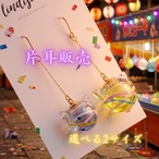【片耳販売】色とサイズが選べる にゃんこヨーヨーピアス イヤリング イヤーカフ チャーム　ネックレス　水風船　猫　ねこ