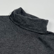 カシミヤ100% HANAE MORI ハナエモリ タートルネック ニット セーター L/ダークグレー レディース