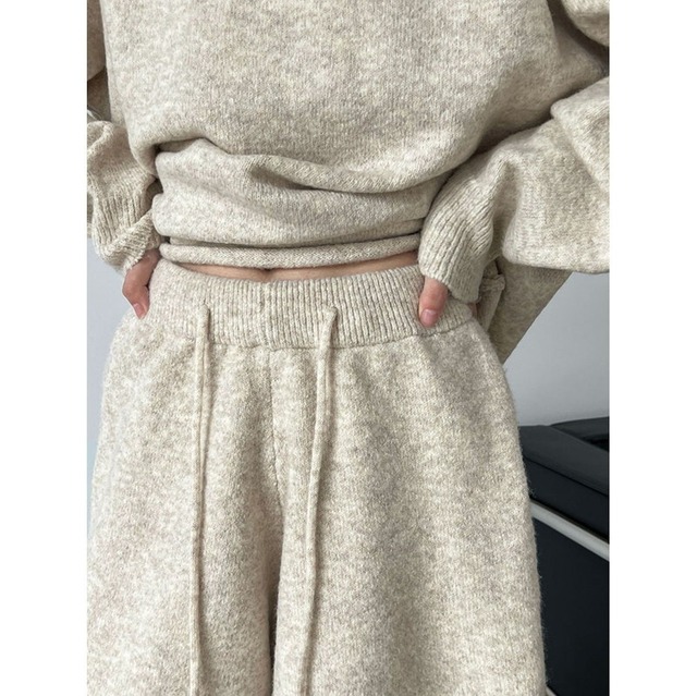 knit pullover and short pants set 10889