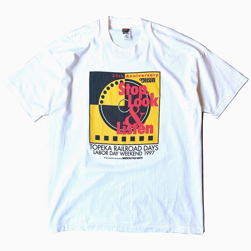 Vintage 90's【FRUIT OF THE LOOM】"Stop,Look & Listen" T-shirt