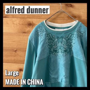 【alfred dunner】カワイイ系 ダサカワ 襟付き 薄手スウェット 刺繍 ラインストーン レディースL us古着