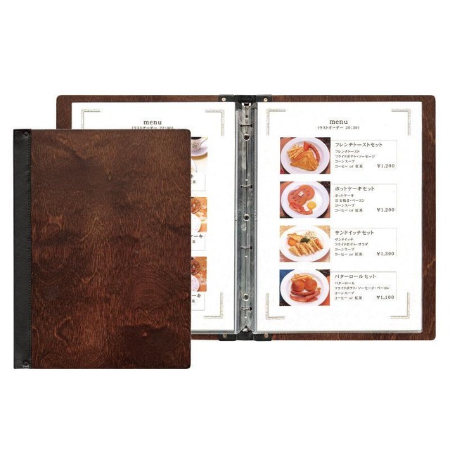 スリムB-SHO-101   税抜定価¥5,000-  A4対応　メニューブック　バインダー式：既製品