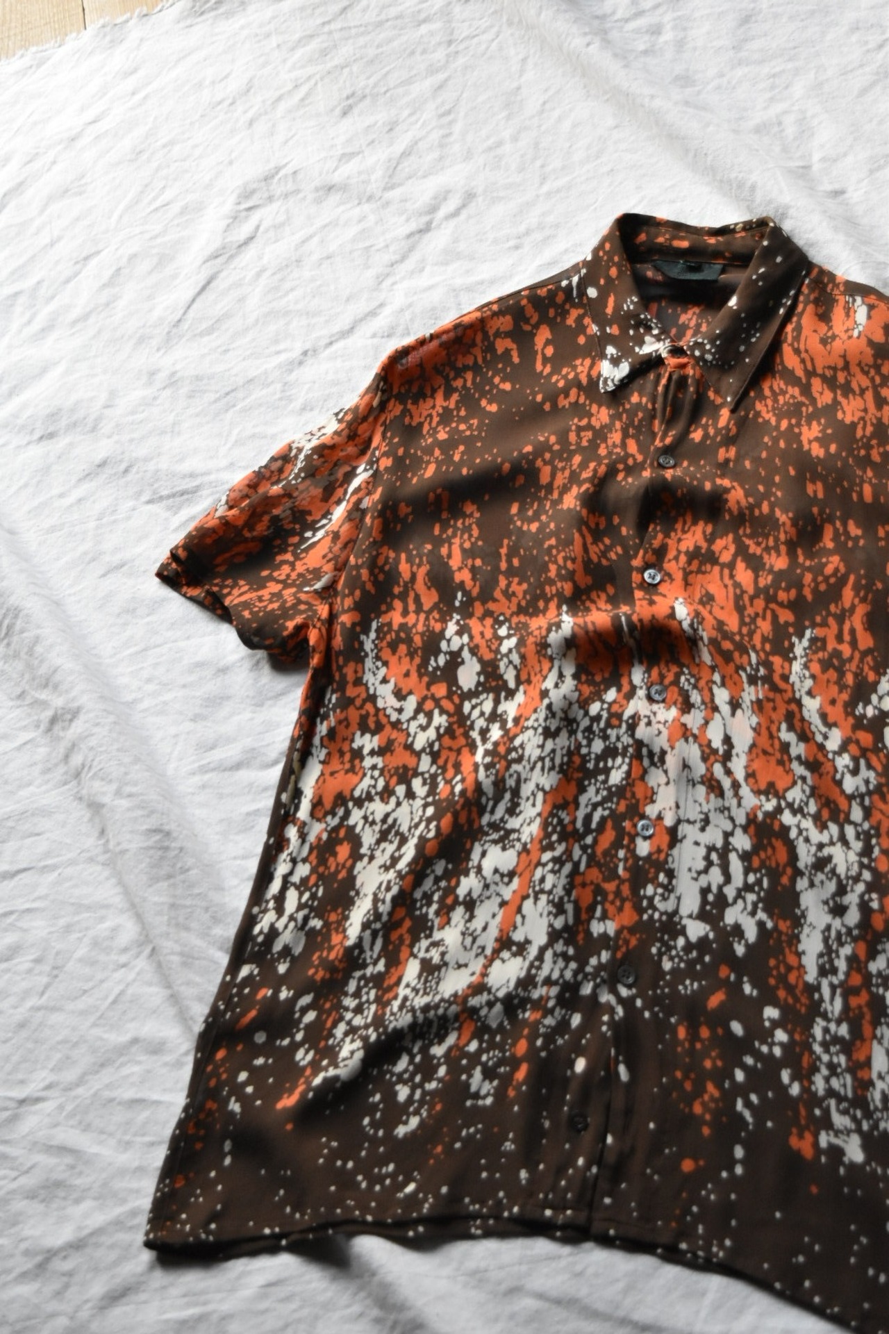 "JUNIOR GAULTIER" Splatter print Sheer Shirt