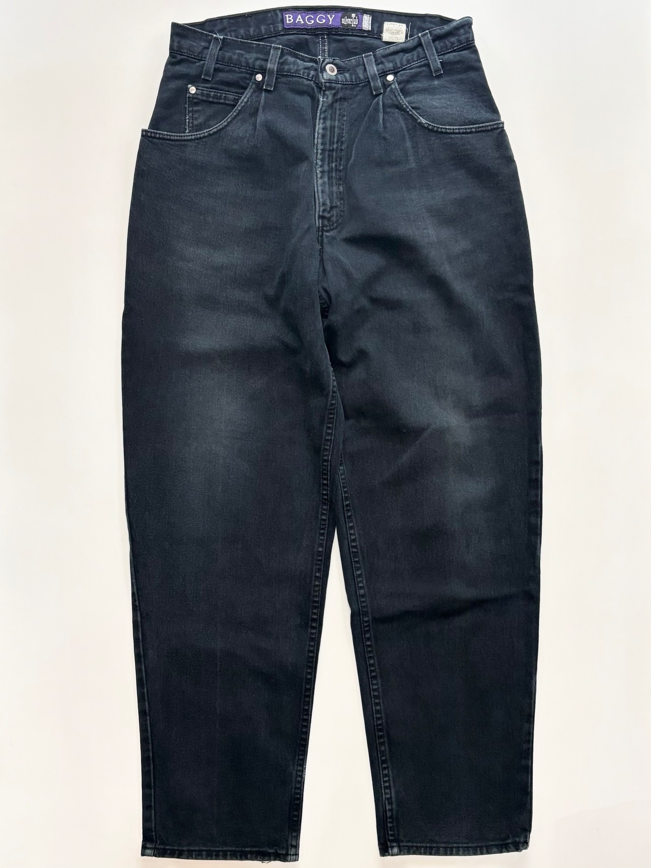 90s Levi’s SILVER TAB "BAGGY" BLACK DENIM PANTS MADE IN USA Size W34L32→W33L32