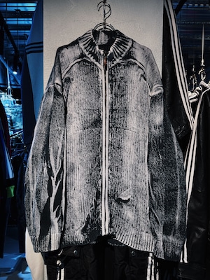 vintage monochrome gradation rib drivers knit