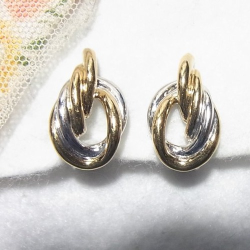 金銀２色メタルのイヤリング　コスチュームジュエリーのセール通販 10000E