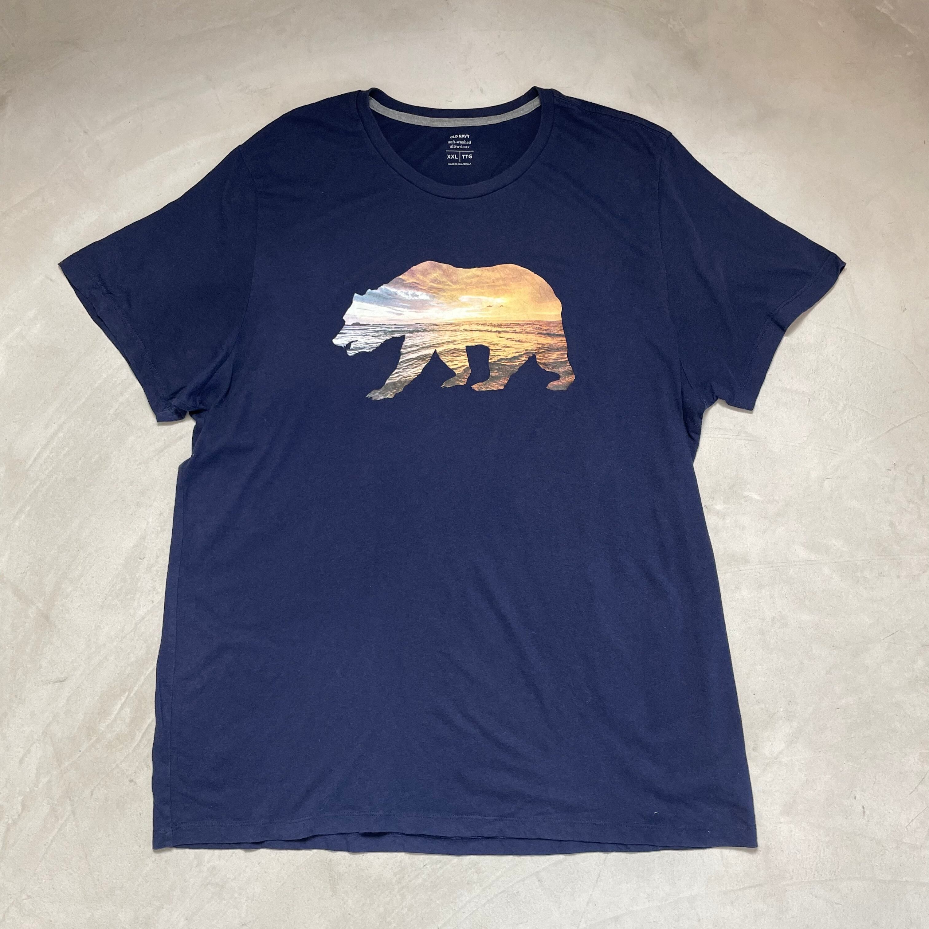 アニマル サイ プリントTシャツ メンズM 古着 ヴィンテージ ビンテージ ネイビー 紺【Tシャツ】