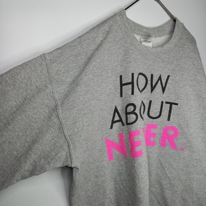 ギルダン　クルーネック　スウェット　プリント　トレーナー　グレー　メンズ　L