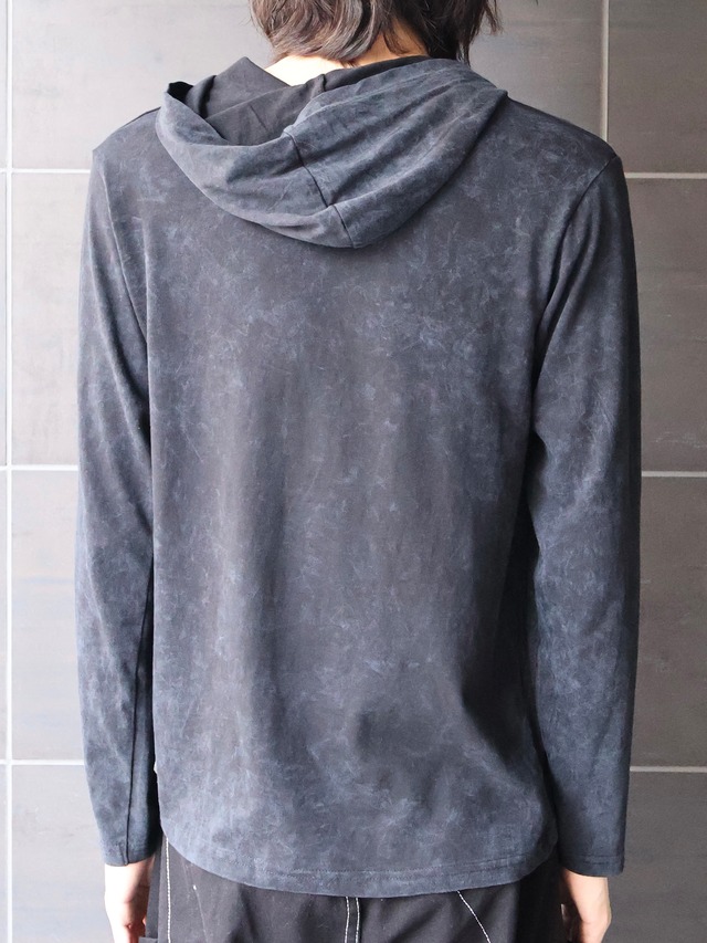washed design compact hoodie