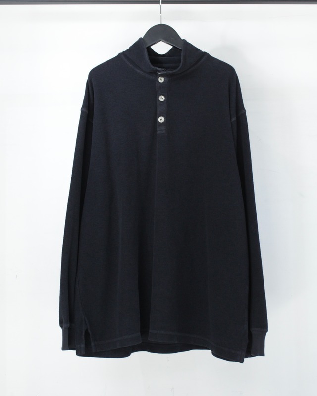 【Caka BLACK】90's “THE TERRITORY AHEAD” Minimal Design Pile Fabric Stand Collar Pullover