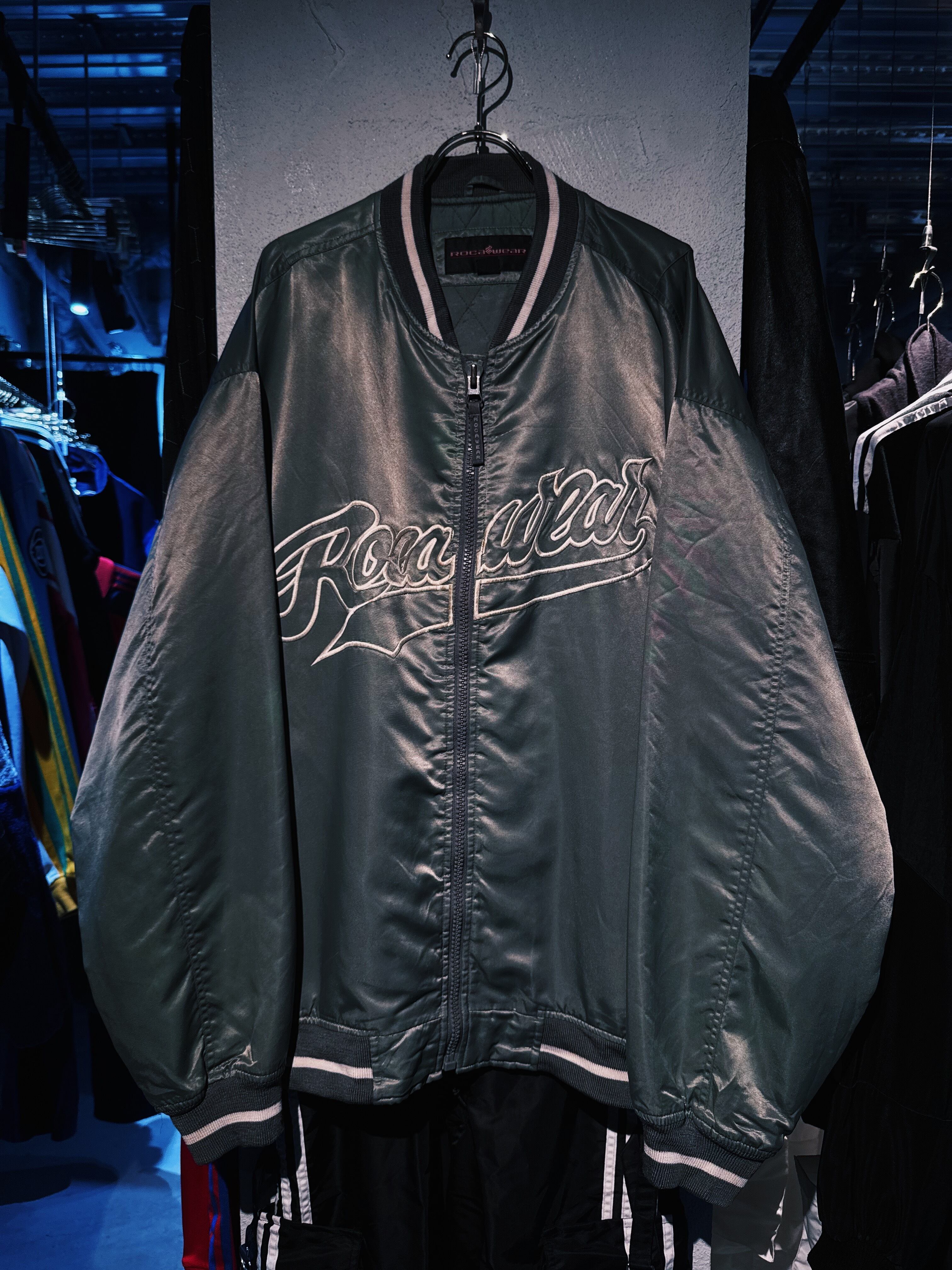 【D4C】90's vintage "Roca wear" glaysh green color MA-1 jacket