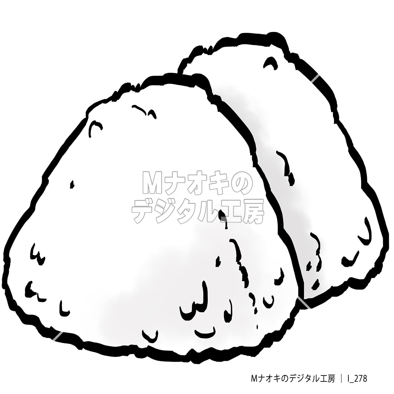おにぎり （筆タッチ） 【I_278】 Onigiri （brush style）