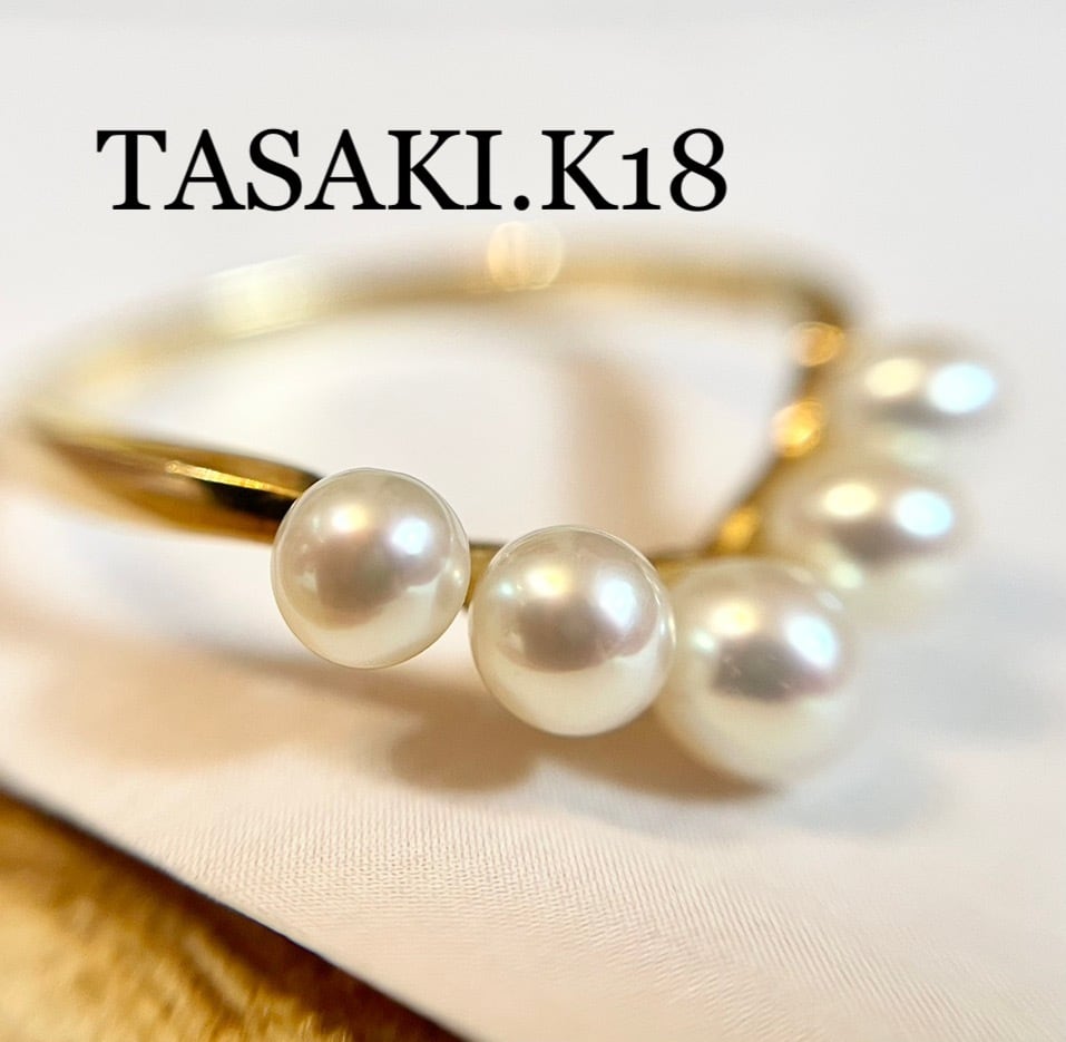 TASAKI  k18 パール V字 リング