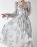 3色／シフォンフラワーリボンタックワンピ ・78458