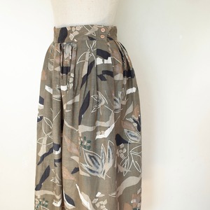 Botanical print midi skirt