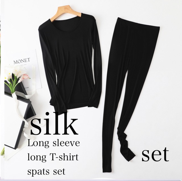 set【silk】【4size/5color】Long length spats Innerwear set s157