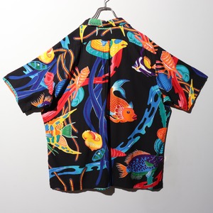 極美品 XL レーヨン総柄 熱帯魚 Caldwell ポロラルフローレン 半袖開襟シャツ