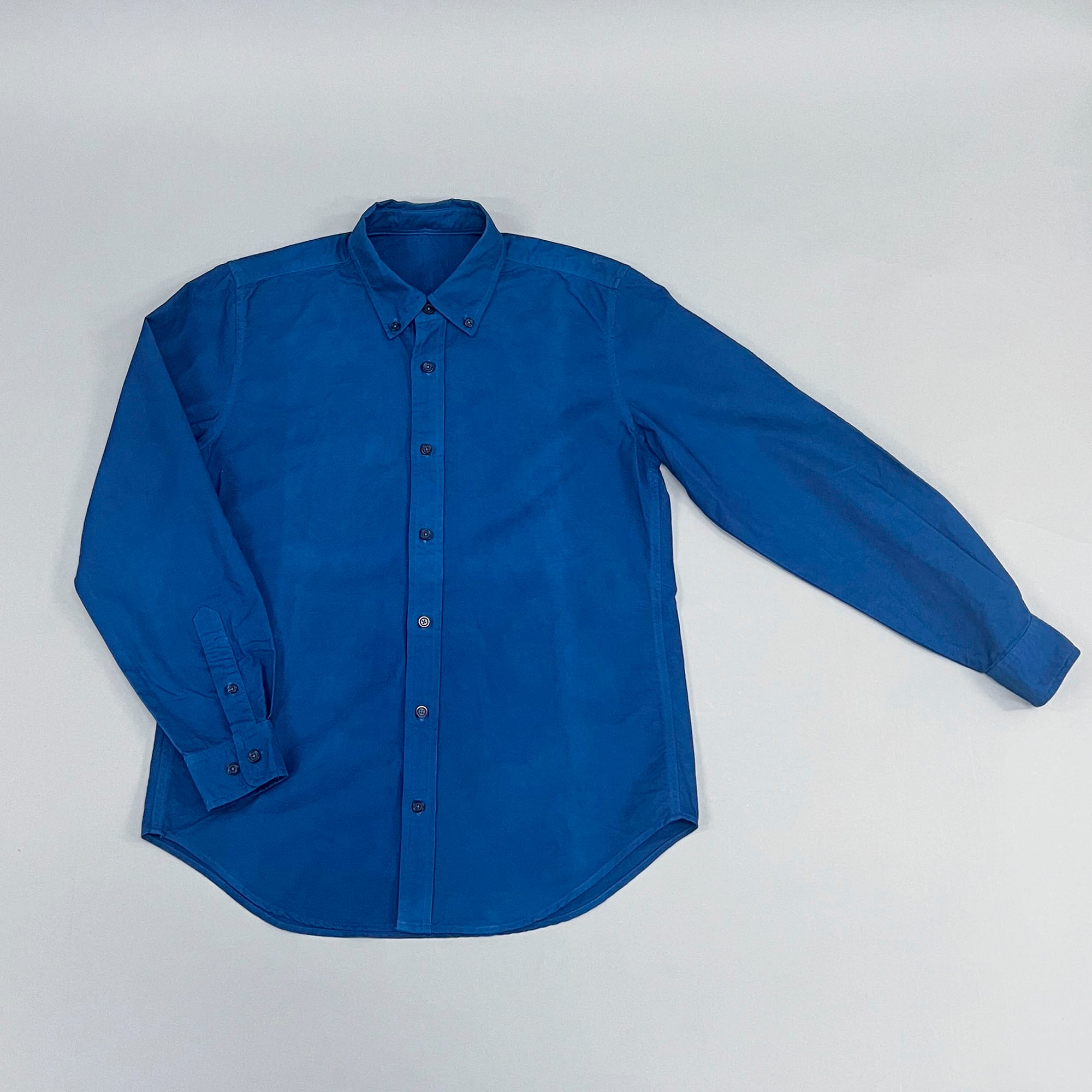 【極美品】サードブルーキョウト ロングシャツ 本藍染 麻100％ L相当 紺×青 本藍染 Yシャツ | Kinuya Indigo