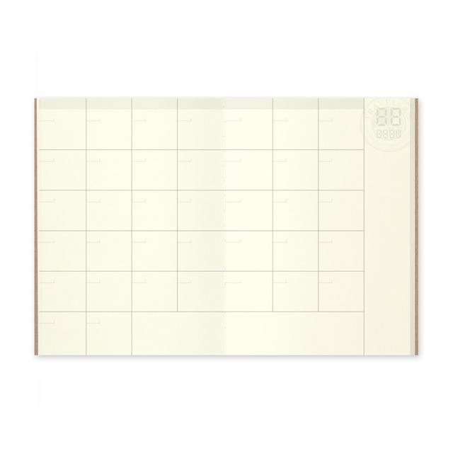 トラベラーズノートリフィル　 パスポートサイズ　月間フリー