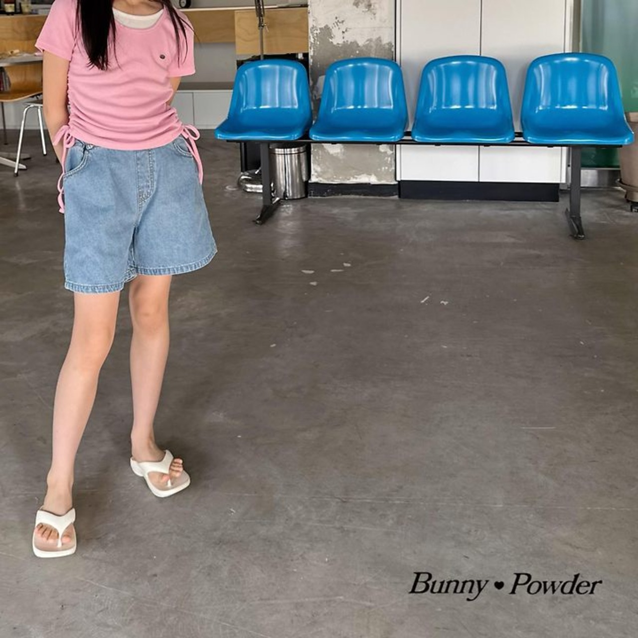 [Bunny Powder] Feature) Ribbon Pocket Denim Pants (2XL/3XL/4XL) / [버니파우더] 기획)리본포켓데님팬츠 (2XL/3XL/4XL)