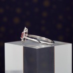 オーバルカット パパラチアサファイア リング Pt900 / 0.430ct / DA 0.100ct