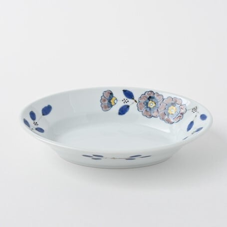 日本製】楕円鉢 有田焼 手描き花枝紋 | PAY ID