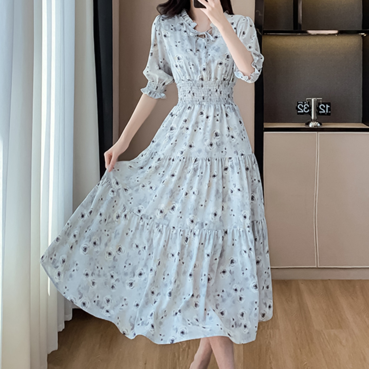 レトロシフォンワンピ＊Z267 | cherie ange