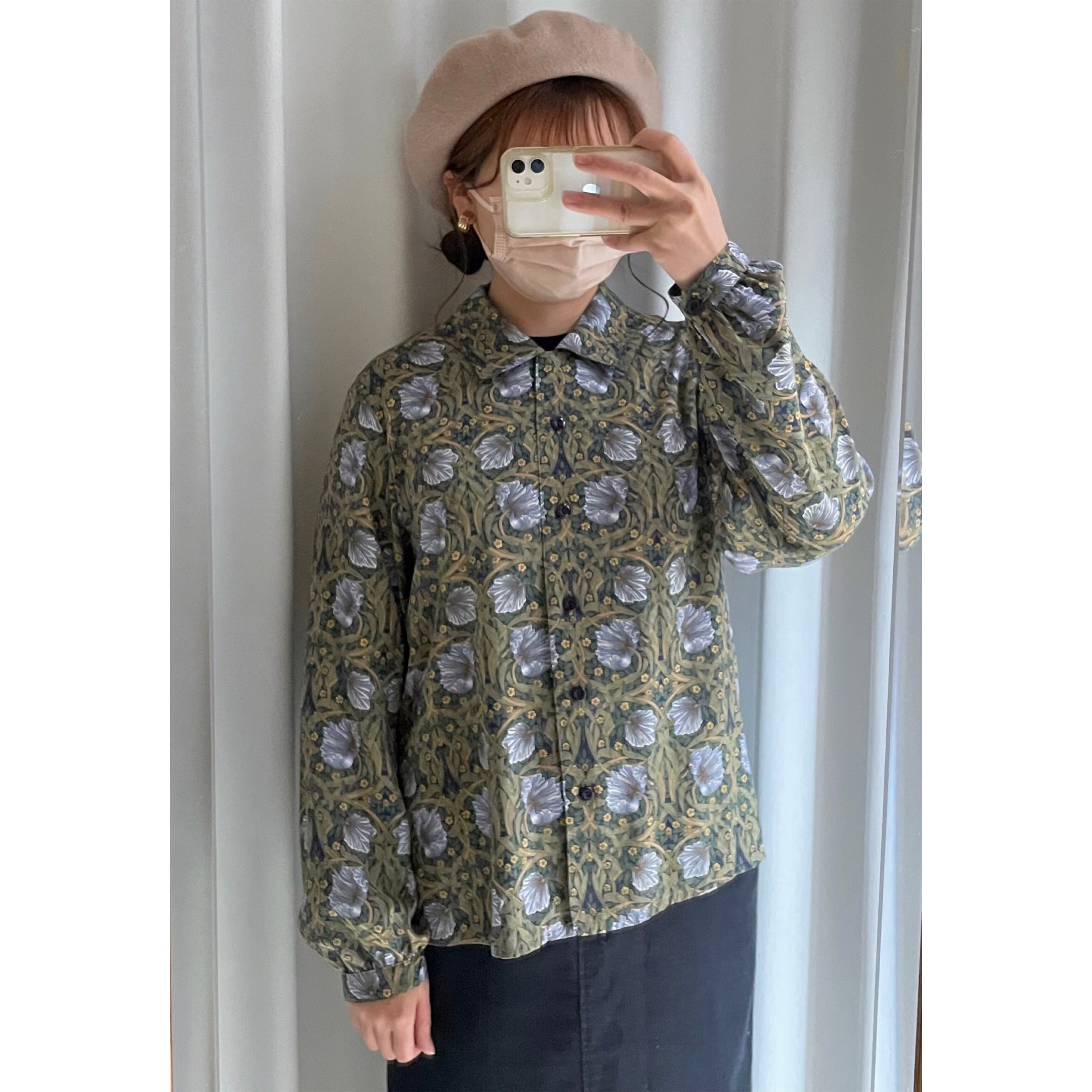 William Morris “Pimpernel” pattern shirt〈レトロ古着 ウィリアム ...