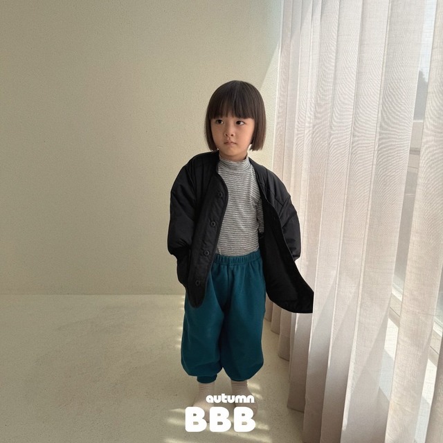 《予約》送料無料【Bella bambina】Stripe Mock Neck Tee