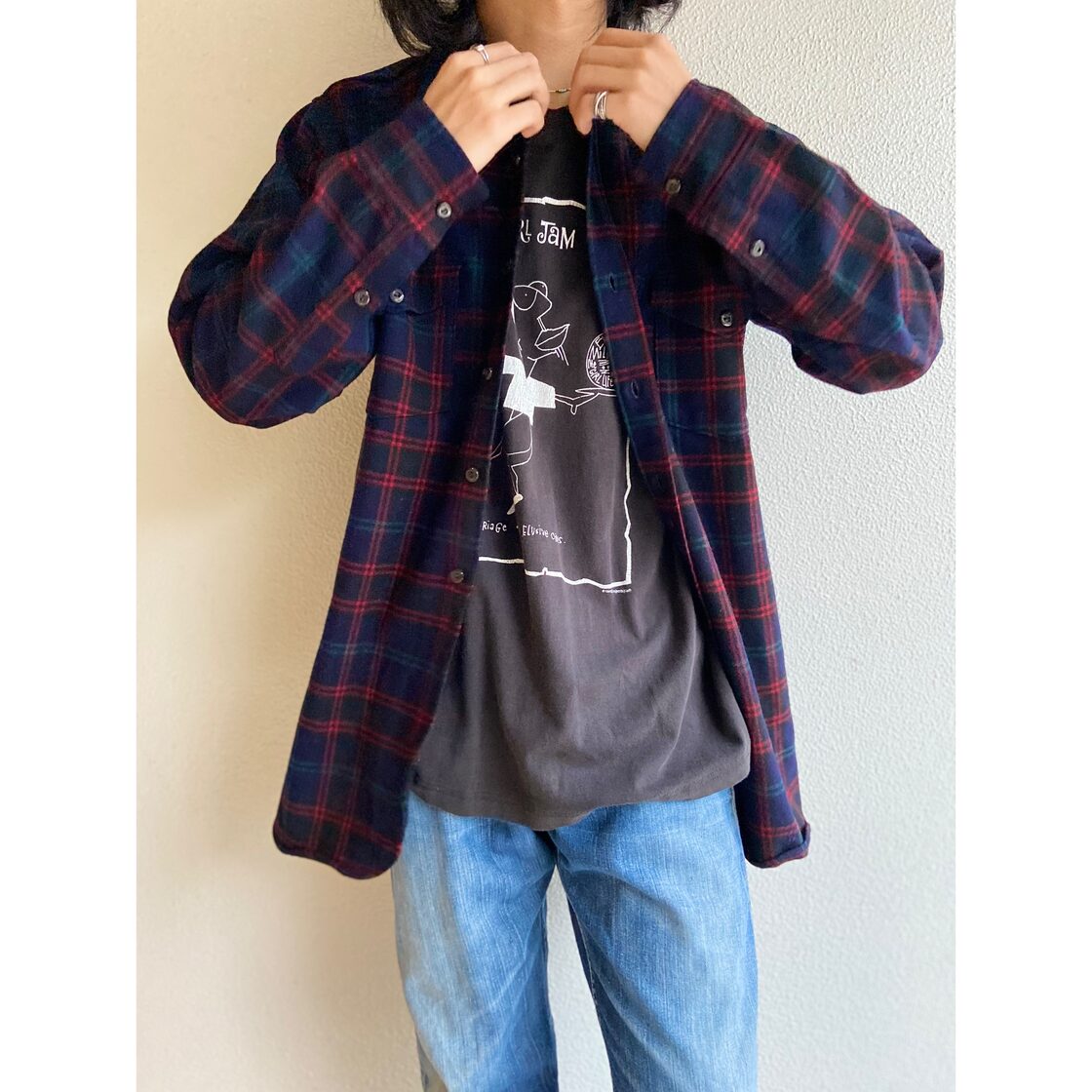 30s 40s L.L.BEAN エルエルビーン ウール ラウンドヘムシャツ【M 