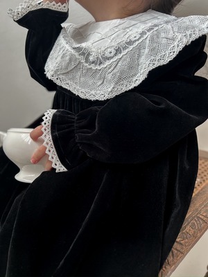 2182 velour frill design dress / otaly