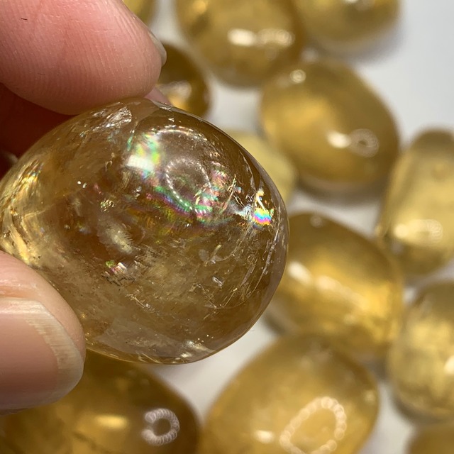 4個セット✩べっこう飴の様なゴールデンカルサイトタンブル(大)