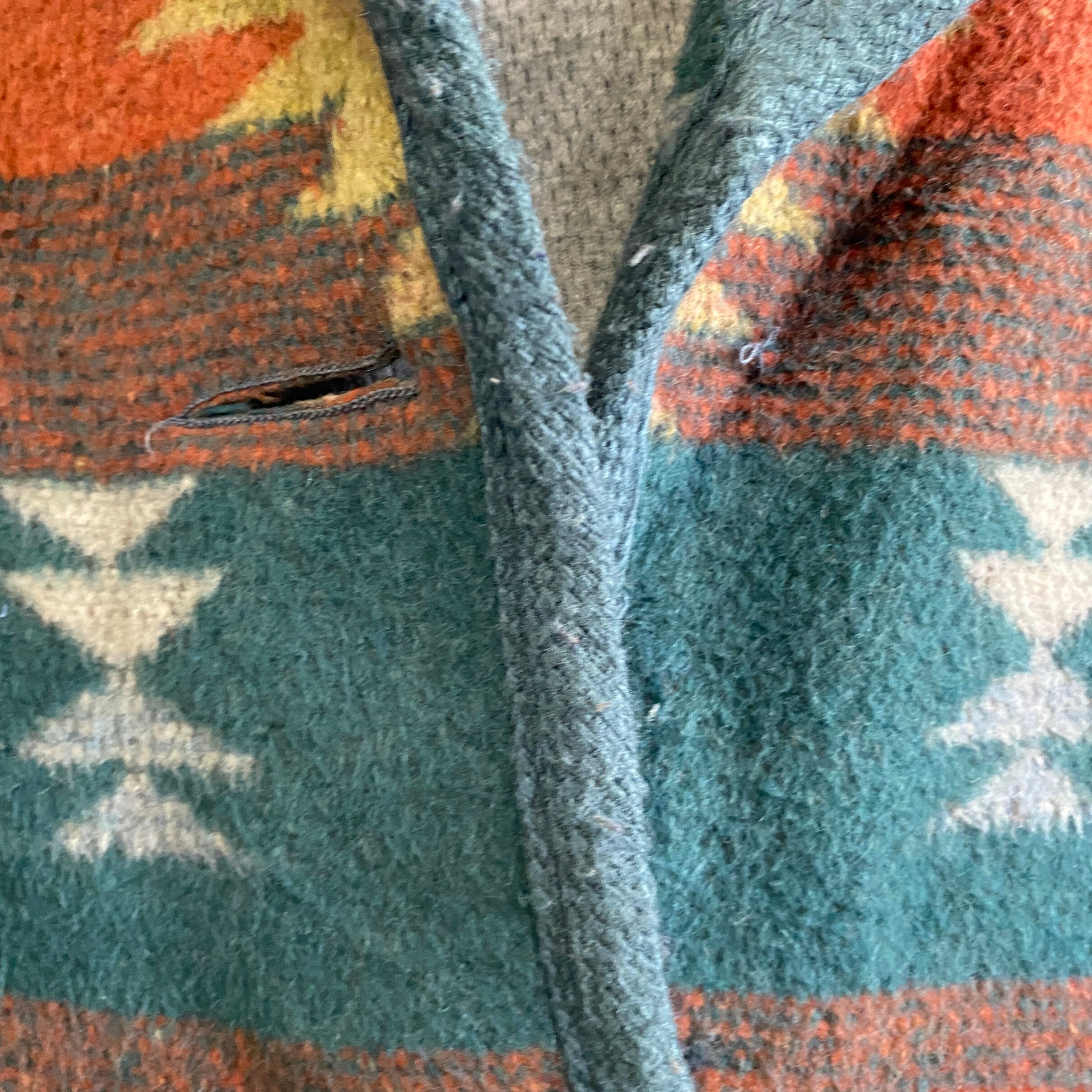 80年代 USA製 JOFELD ショールカラーコート ネイティブ柄 レディースXL  