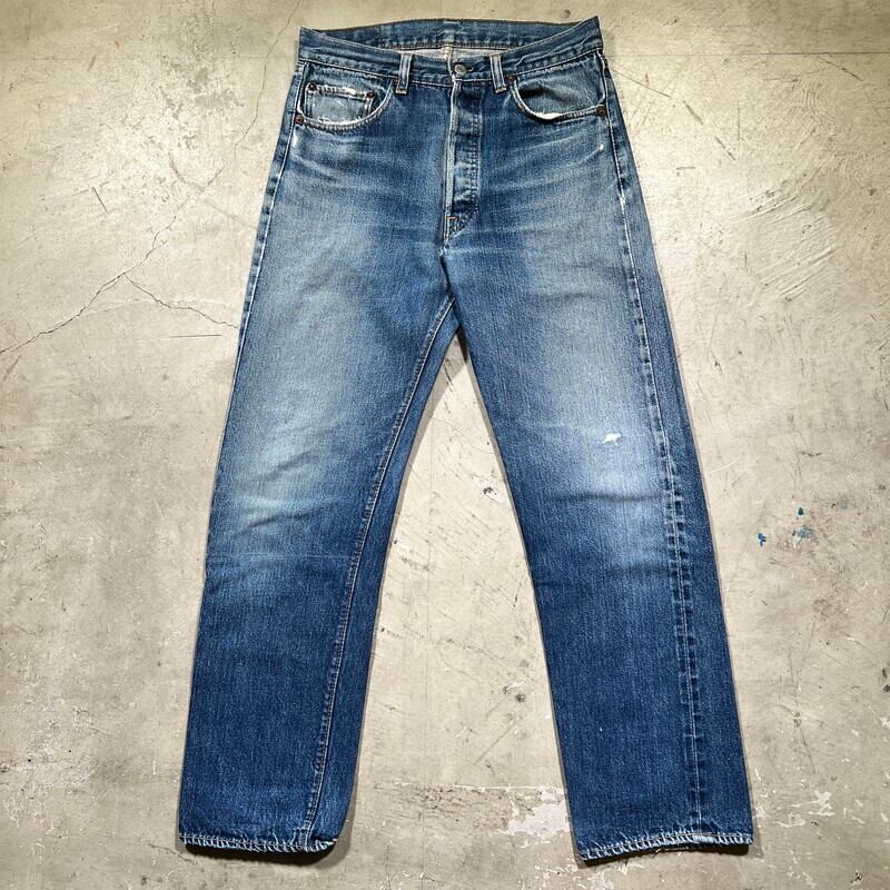 70's Levi's リーバイス 501 66前期 デニム スモールe 刻印6 バックポケット裏シングル 赤耳 セルヴィッジ 実寸W30 ダメージ有り USA製 希少 ヴィンテージ BA-1970 RM2389H