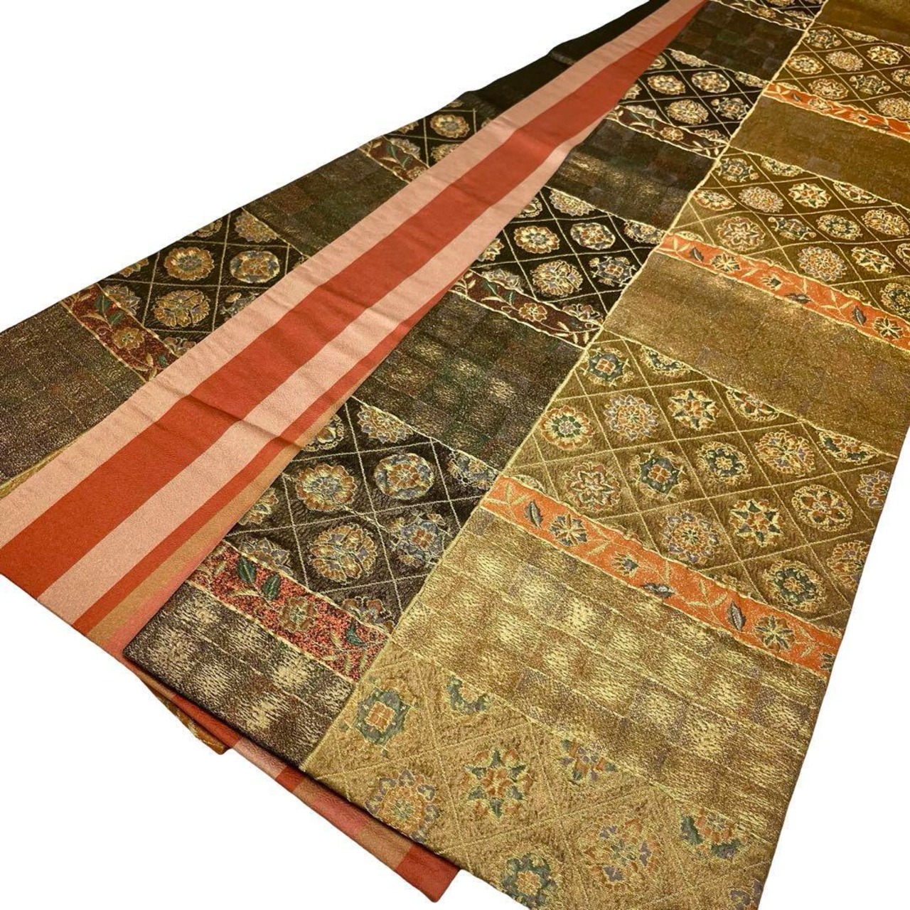 袋帯 天平飛鳥纐纈 美しい華柄模様 O-4133 | リユース着物わびさび 