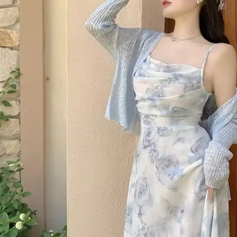 フラワーシフォンワンピース