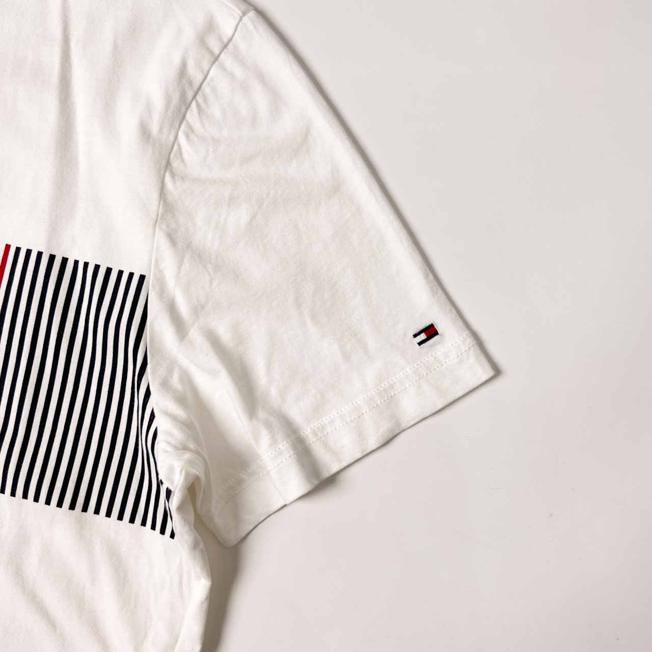 TOMMY HILFIGER トミーヒルフィガー ロゴデザイン 半袖 Tシャツ XL/ホワイト メンズ