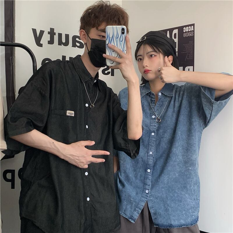 ルーズカジュアルシャツ スタンダードスリーブレディーストップス レトロ ケッペル10418901319