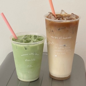 【CUP】プラスチックPPカップ＆蓋＆ストローセット