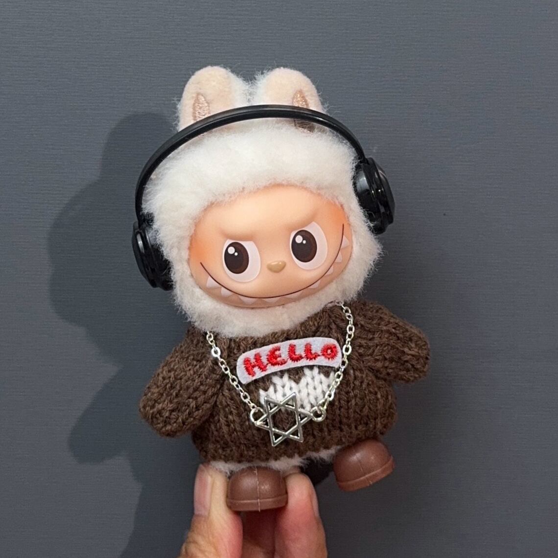 【六芒星シリーズ】神秘と可愛さの融合!Labubu ミニ ニットコーデセット 10cm用 フルセット かわいい 萌え こだわりニットコーデ the monsters4.0