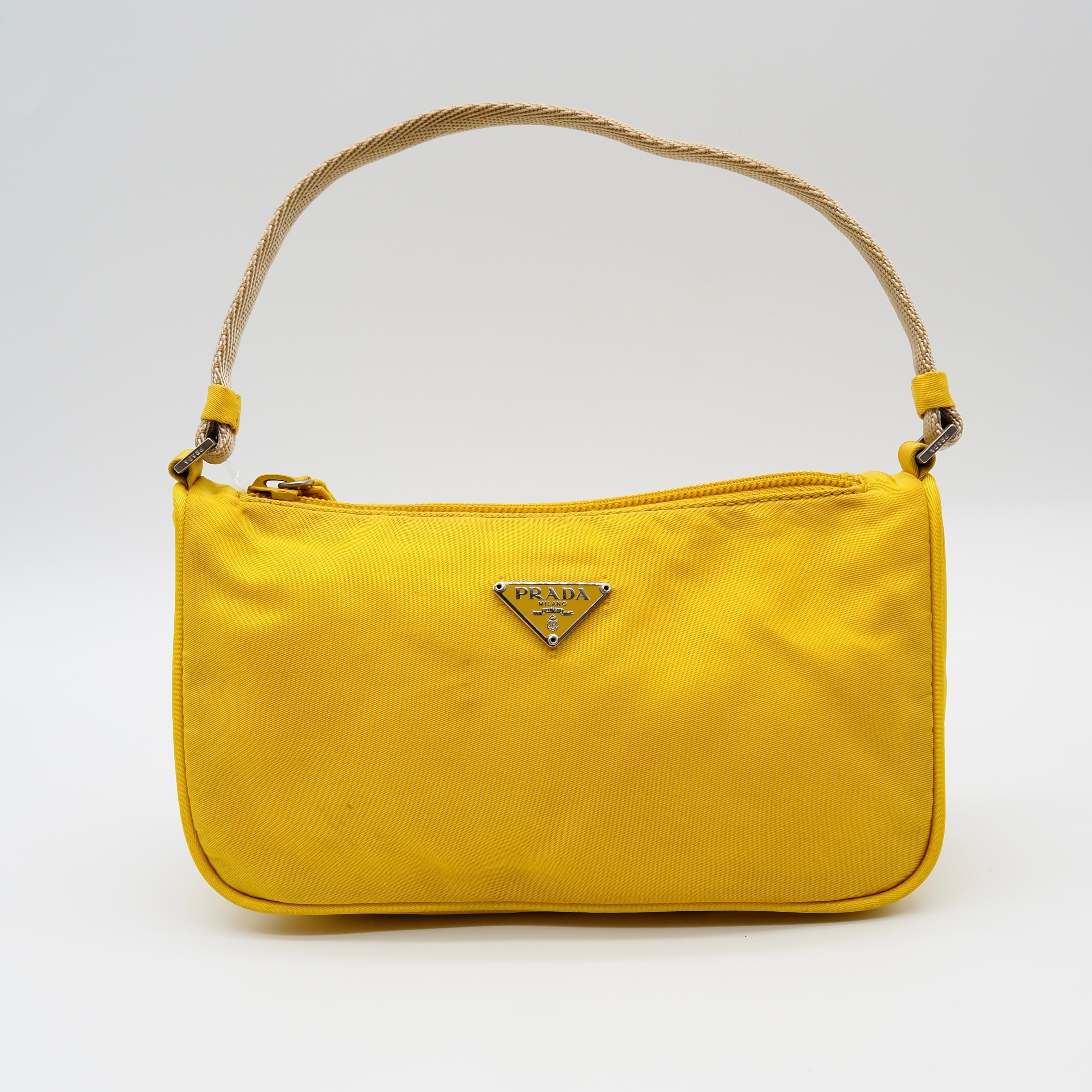 PRADA 三角ロゴ ミニ ハンドバッグ ナイロン イエロー プラダ | 2122TOKYO