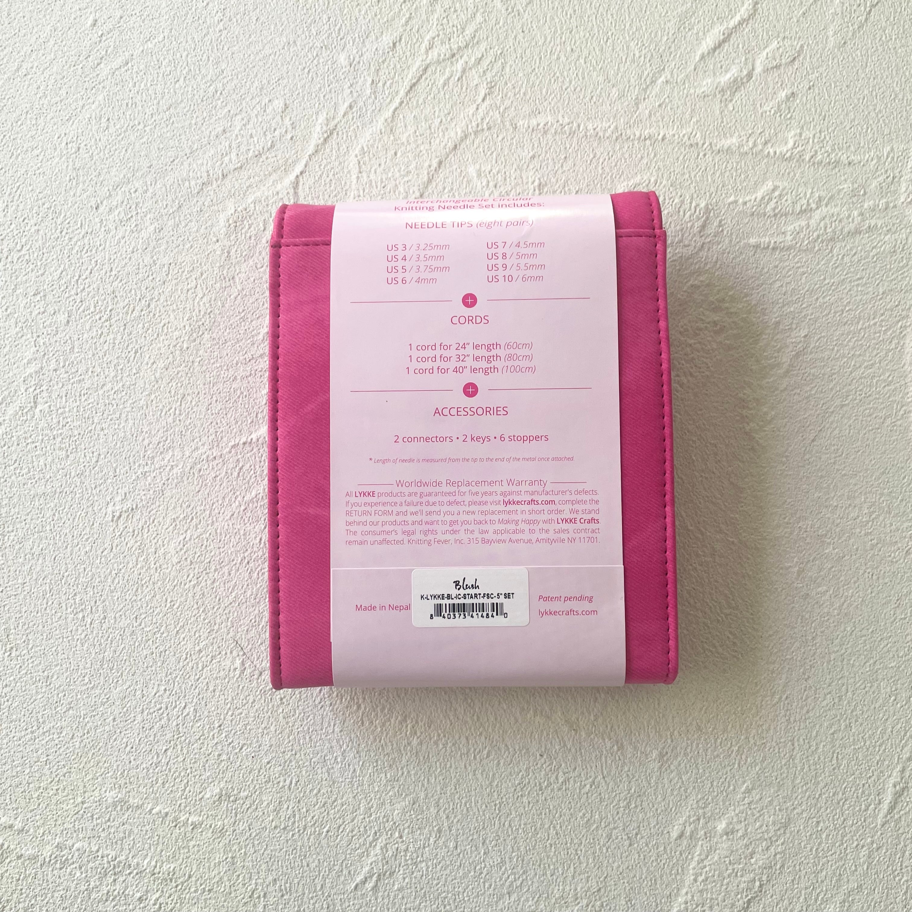 LYKKE 付け替え式輪針スターターセット Blush 針長5インチ【fuchsia