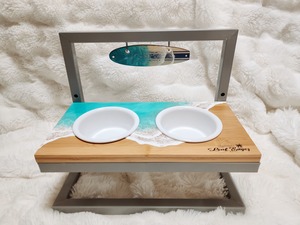 392.オーシャンレジンアート ペット用フードスタンド