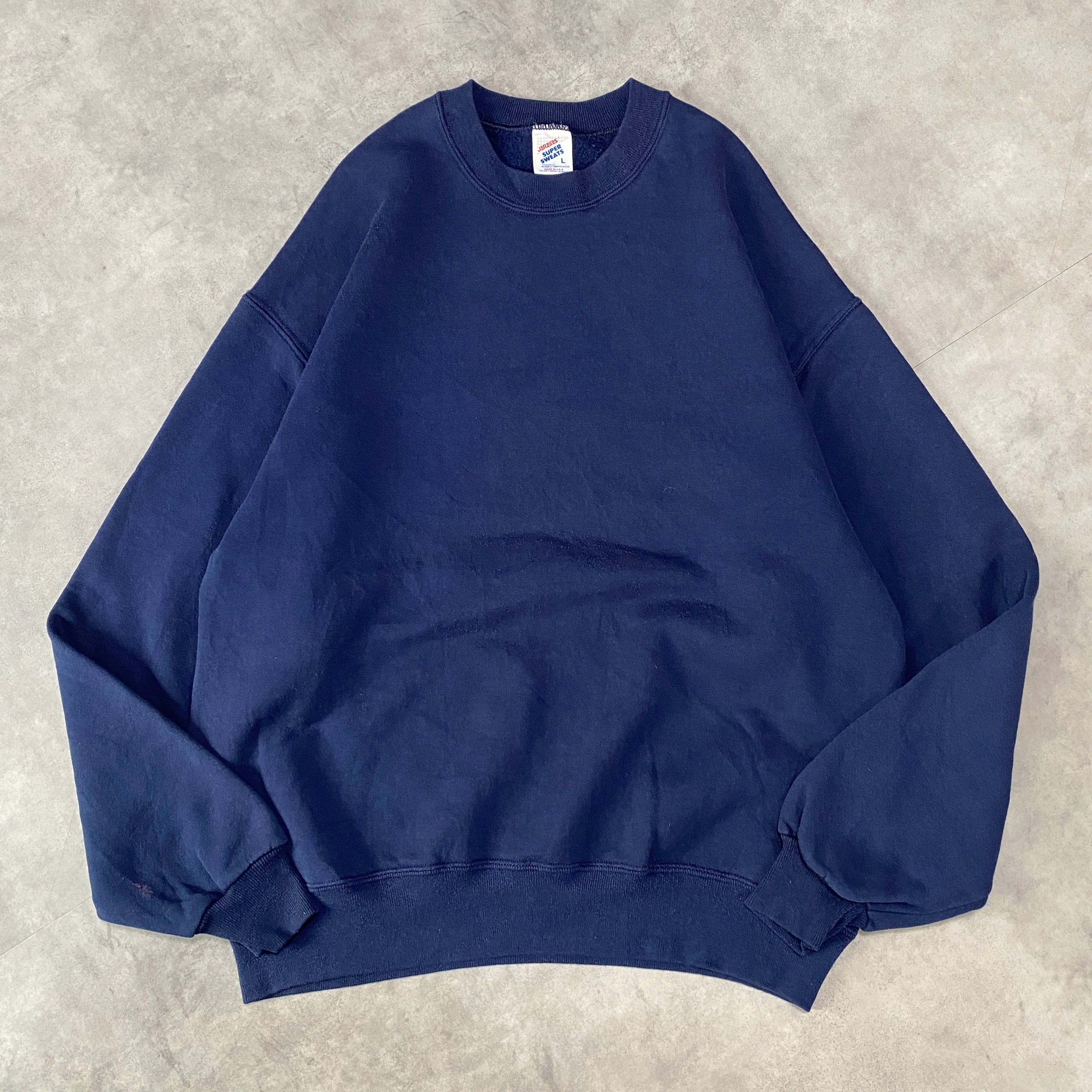 ジャージーズ スウェット 80s USA製 古着 L 紺 ネイビー 12391 ジャージーズ スウェット 80s USA製 古着 L 紺 ネイビー 12391