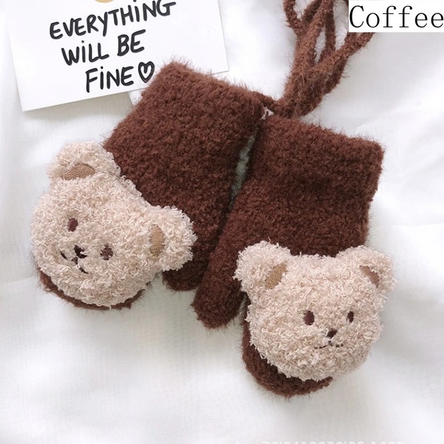 [即納]bear baby mittens